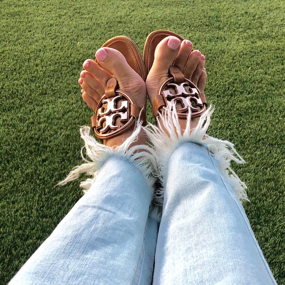 Tory Burch Metal Miller Flip Flips - Picture 1 of 1